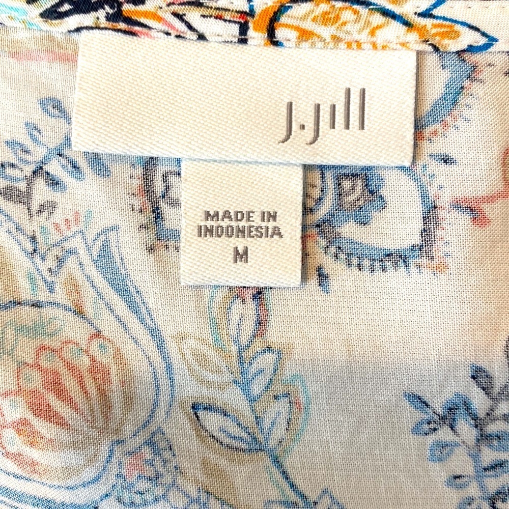 J Jill Floral Flounce Hem Blouse - Picture 6 of 7